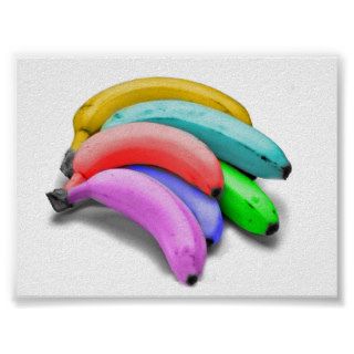 Multicolored banana poster