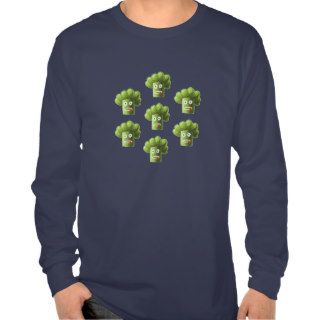 Funny Cartoon Broccoli Dark Long Sleeve Shirts