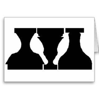 Optical illusion with birds and urns card