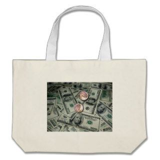 Spread of Money & Two Cents Tote Bags