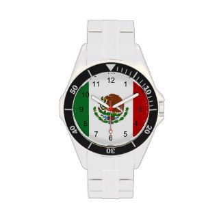 Mexican Flag with Black Numbers Wristwatches