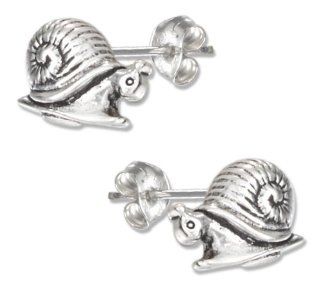 Sterling Silver Mini Snail Earrings on Posts (left and Right) Stud Earrings Jewelry