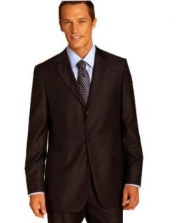 CLASSIC 2PC 3 BUTTON BROWN PINSTRIPE MENS SUIT BY TESSORI UOMO. SUPER 150'S EXTRA FINE ITALIAN WOOL HAND MADE at  Mens Clothing store
