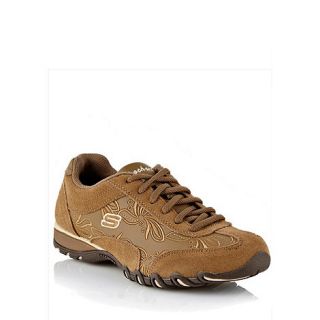 Skechers Light brown speedster embroidered trainers