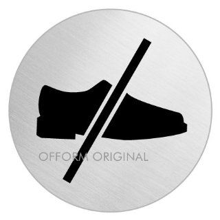 OFFORM Stainless Steel Door Sign  2.95 In No.39066 "Shoes off"   Decorative Plaques
