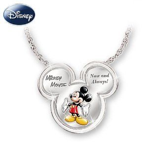 Disney's Mickey Mouse Now And Always Spinning Anniversary Pendant Necklace Jewelry Products Jewelry