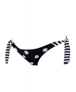 Piha Navy Polka Dot Side Tie Bikini Bottoms