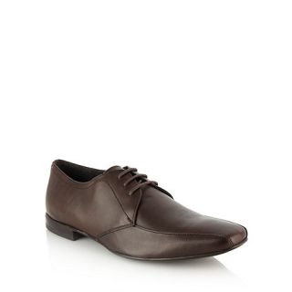 Red Herring Brown curved panelled square toed shoes