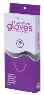 SBS Color Trak Black Reusable Gloves, 20pk, Small (Pack of 2)  Latex Gloves  Beauty