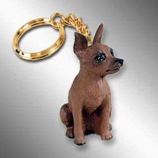 Miniature Pinscher, Red/Brown Tiny Ones Dog Keychains (2 1/2 in)   Collectible Figurines