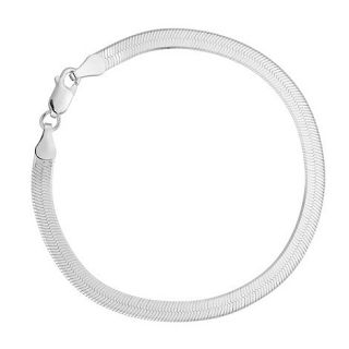 Simply Silver Classic flat herringbone sterling silver bracelet
