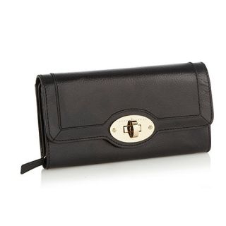 J by Jasper Conran Designer black large twist lock leather purse