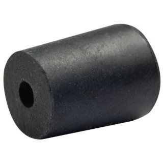 Plasticoid R6220 14 Black Rubber One Hole Stopper, 90mm Top Diameter, 75mm Bottom Diameter, 14 Size, 25mm Length Science Lab Rubber Stoppers
