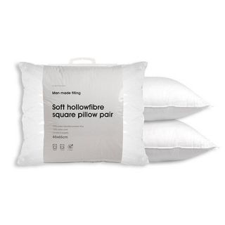 Soft hollowfibre square pillow pair