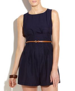 Miss Real Navy Sleeveless Playsuit