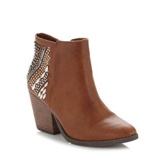 Call It Spring Tan Scadlock mid heel ankle boots