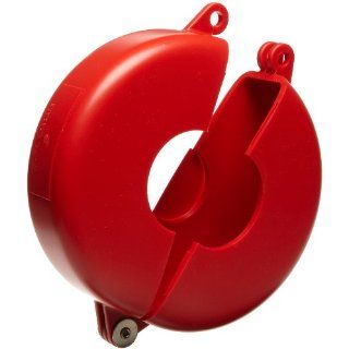 Brady Hinged Gate Valve Lockout, Red, for 1"   2 1/2" Valve Handle Diameters Faucet Valves