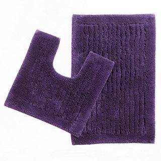 Christy Purple tufted pedestal and bath mat set