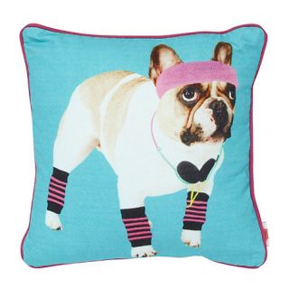 Ben de Lisi Home Blue aerobics dog 30 x 30cm cushion