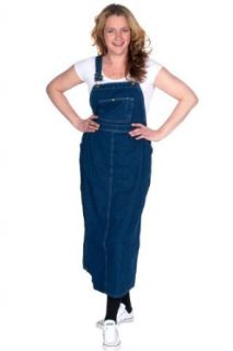 Womens Bib Overall Dress   Denim Blue Ladies Long Bib Pinafore Clothing