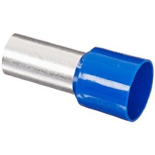 Panduit FSD87 20 L Insulated Ferrule, Single Wire DIN End Sleeve, 1 AWG Wire Size, Blue, 0.59" Max Insulation, 15/16" Wire Strip Length, 0.41" Pin ID, 0.79" Pin Length, 1.42" Overall Length (Pack of 50) Terminals Industrial &