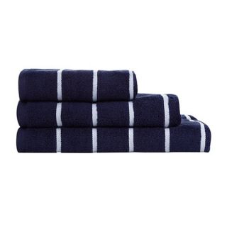 Navy twill striped towel