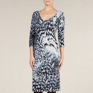 Planet Feather Print Knitted Dress