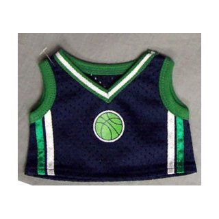 Green & Navy Blue Basketball Jersey fits Webkinz, Shining Star & 8" 10" Make Your Own Stuffed Animals Toys & Games