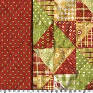 45'' Wide Christmas Past Pre Quilted Blocks Fabric By The Yard