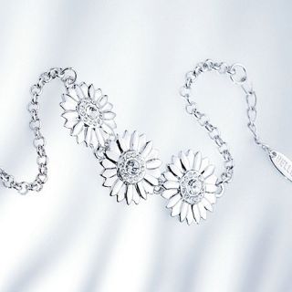 Belleek Living Silver daisy gem bracelet