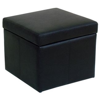 Black bonded leather Kubic storage cube