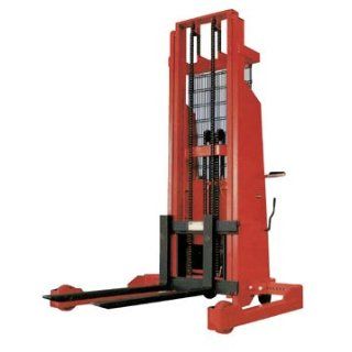 Beacon Hydraulic & Winch Stacker; Lowered Height 3"; Raised Height 144"; Capacity (LBS) 1, 500; Overall Size (WxLxH) 40" 56" x 65" x 93 1/2"; Operation 12 V DC; Model# BHYS 144 Material Lifts Industrial & Scient
