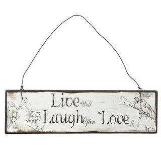 Heaven Sends Off white Live Laugh Love home hanging sign