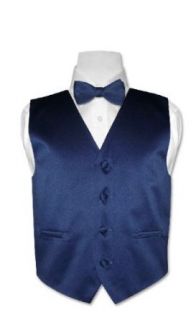 Covona BOY'S Solid NAVY BLUE Color Dress Vest BOW TIE Set size 8 Clothing
