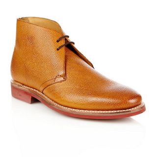 Jeff Banks Designer tan textured leather chukka boots