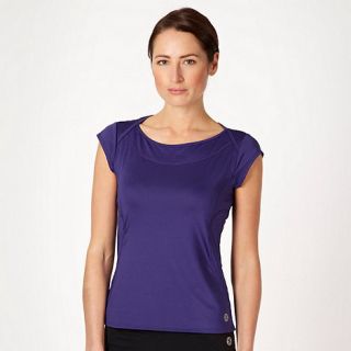 XPG by Jenni Falconer Dark purple cap sleeved training top