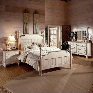 Hillsdale Wilshire 5 Piece Bedroom Set in Antique White   1172670XS5