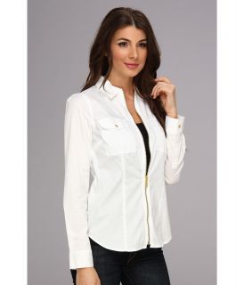 Michael Michael Kors L S Zip Front Shirt Mh34j637r4 White