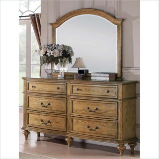 Coaster Emily Dresser and Mirror with Fluted Columns in Oak   202573 74 PKG