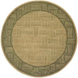 Handmade Passage Light Green Wool Rug (3'6 Round) Safavieh Round/Oval/Square