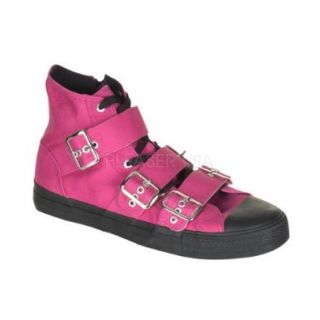 Previously Sold but brand new, Canvas 3 Buckle Strap High Top Sneaker Hot Pink Canvas (Men's Sizing) Mens Size 10 ONLY (U.S.) Fashion Sneakers Shoes