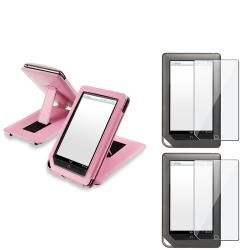 Pink Leather Case/ Screen Protector for Barnes & Noble Nook Tablet BasAcc Tablet PC Accessories