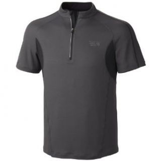 MOUNTAIN HARDWEAR Men's Elmoro Zip T, S/S S SHARK/BLACK  Athletic T Shirts  Sports & Outdoors