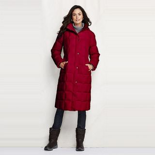 Lands End Red womens down chalet long coat