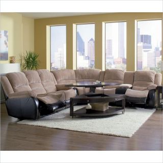 Coaster Johanna Reclining Corduroy Sectional in Tan   600362S+L+W KIT