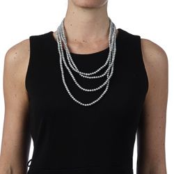 DaVonna Grey FW Pearl 100 inch Endless Necklace (5 6 mm) DaVonna Pearl Necklaces