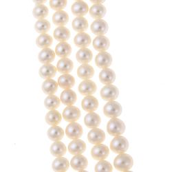 DaVonna White FW Pearl 100 inch Endless Necklace (6 6.5 mm) DaVonna Pearl Necklaces