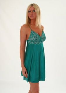 SeXy Plus Size Chemise Nightgown Lace Sapphire or Jade Queen Nightie Lingerie Color Combo Jade 3X