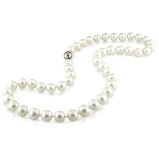 Sterling Silver Freshwater Pearl Necklace (9 10 mm) Miadora Pearl Necklaces