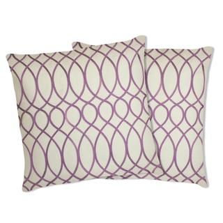 Lush Decor 'Ginna' Fuchsia Ribbon Embroidered Throw Pillows (Set of 2) Lush Decor Throw Pillows